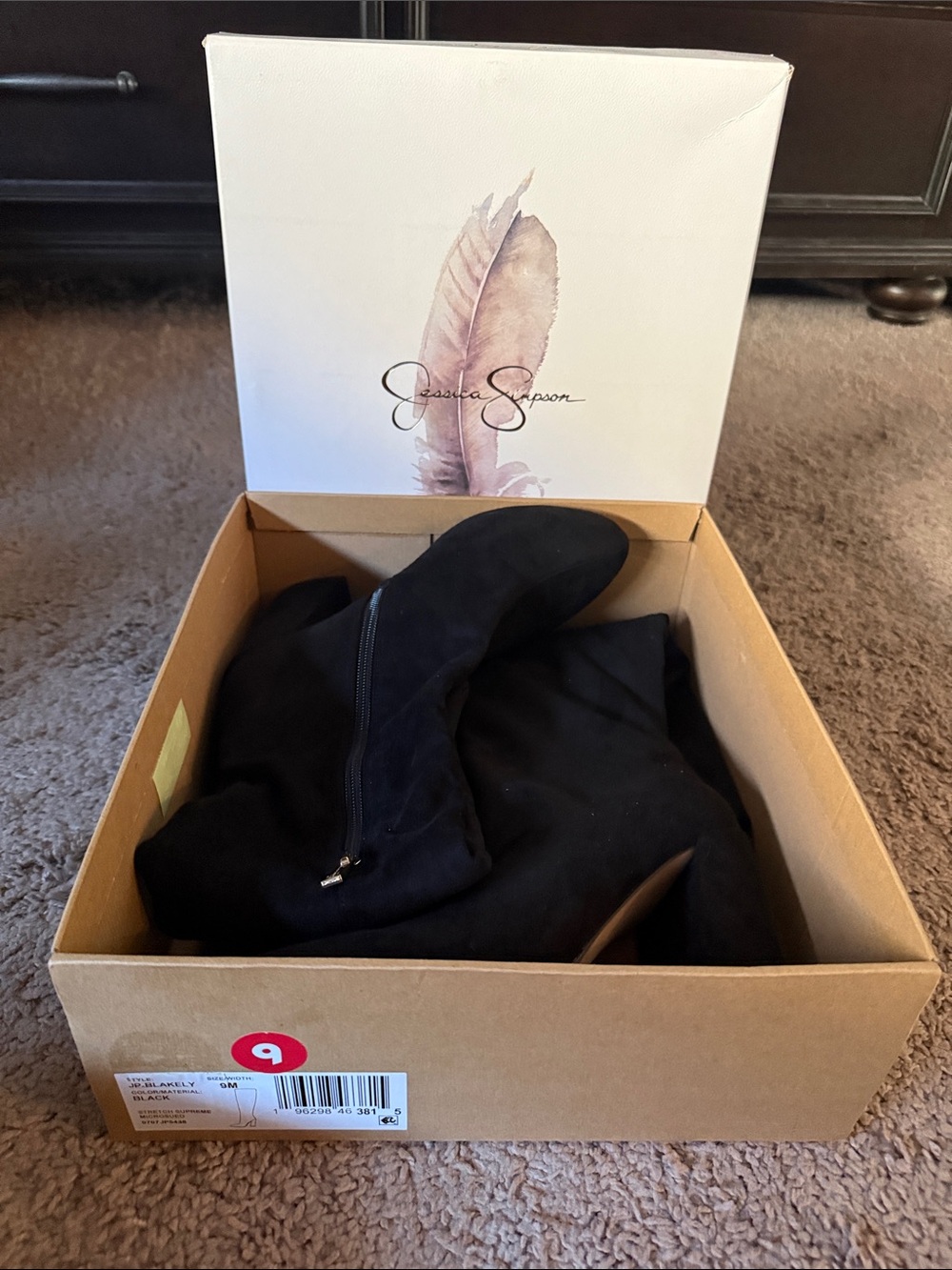 Jessica Simpson Black Suede Knee-High Boots - Picture 4 of 6
